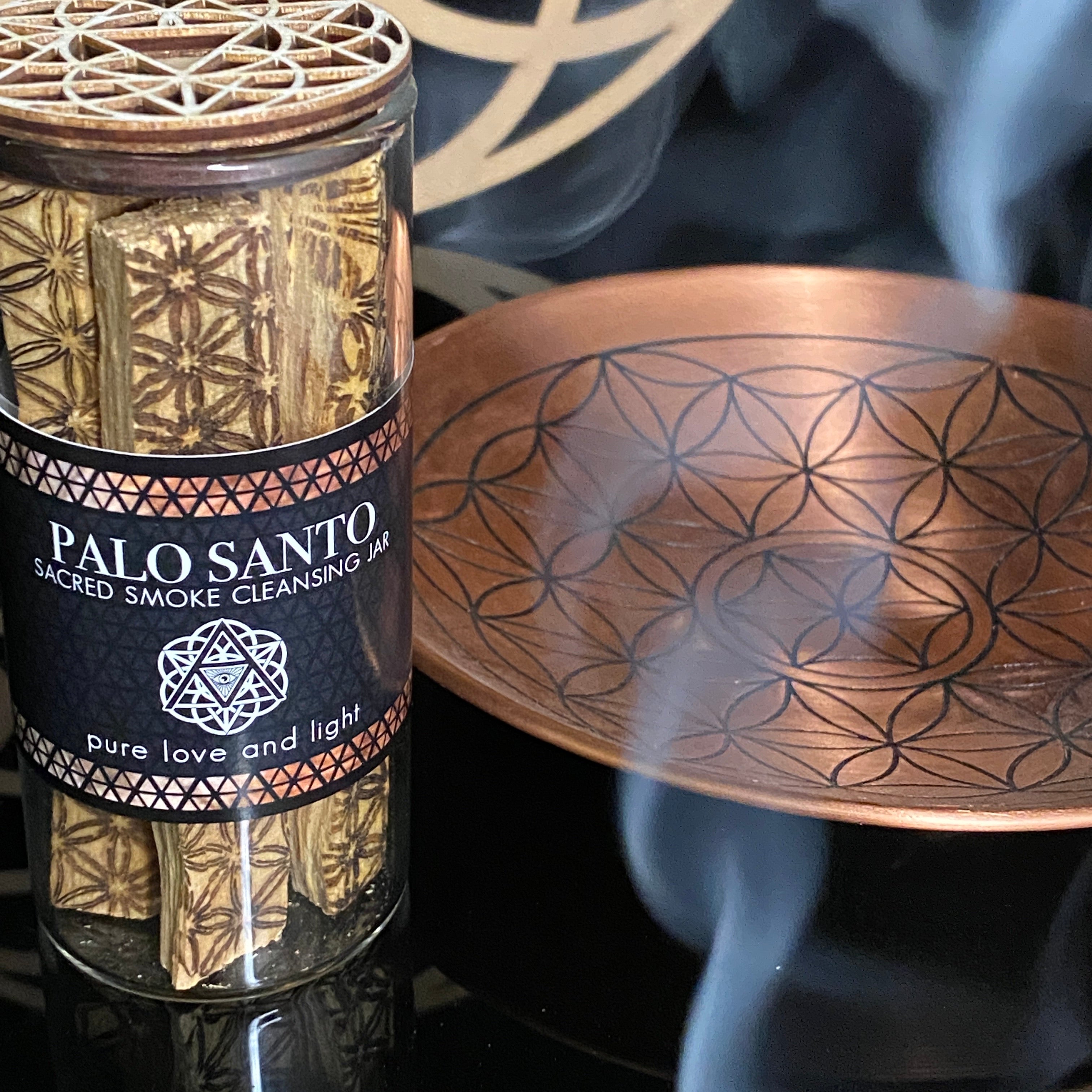 Etched Palo Santo - Sacred Smoke Cleansing Jar