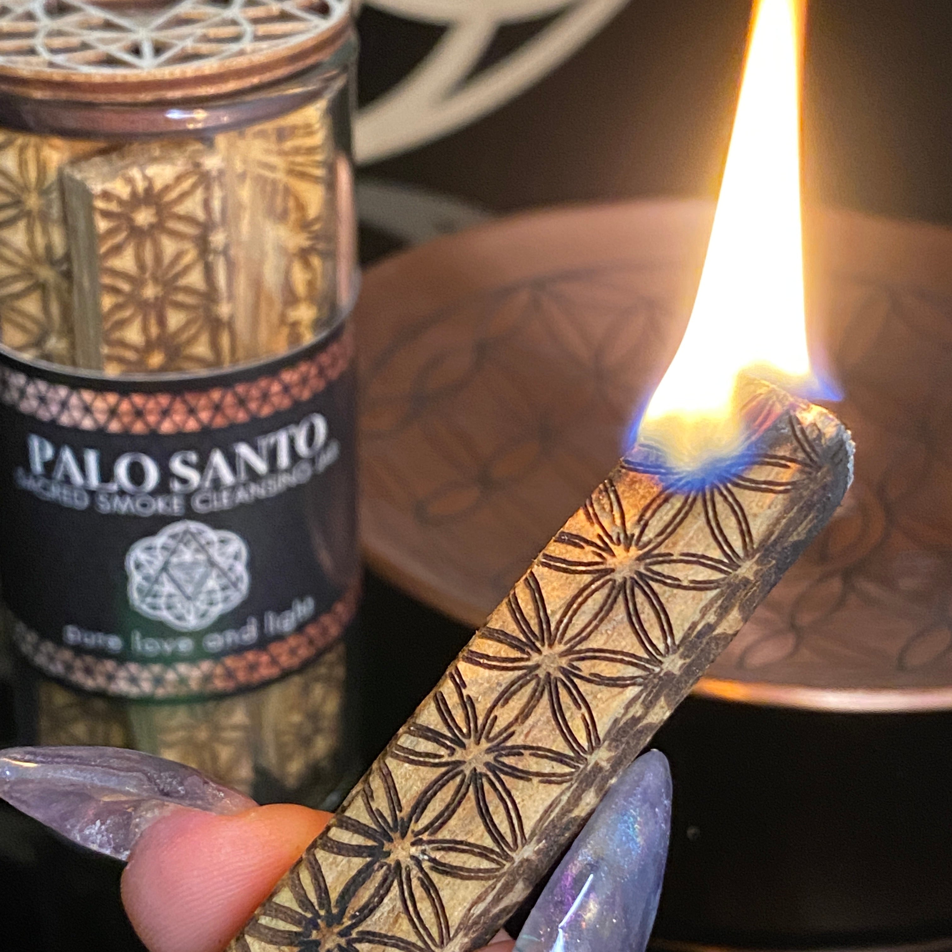 Etched Palo Santo - Sacred Smoke Cleansing Jar